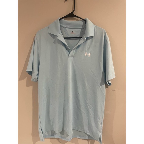 Mens Golf Polo Under Armour Baby Blue Small - Picture 1 of 3